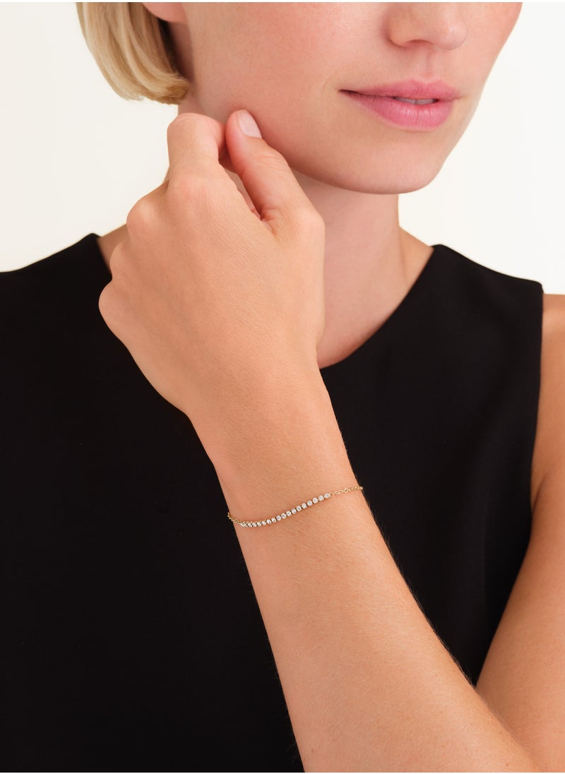 RoseField Rosefield Tennis Crystal Clear Bracelet Gold - JBTCG-J904  - Image 3