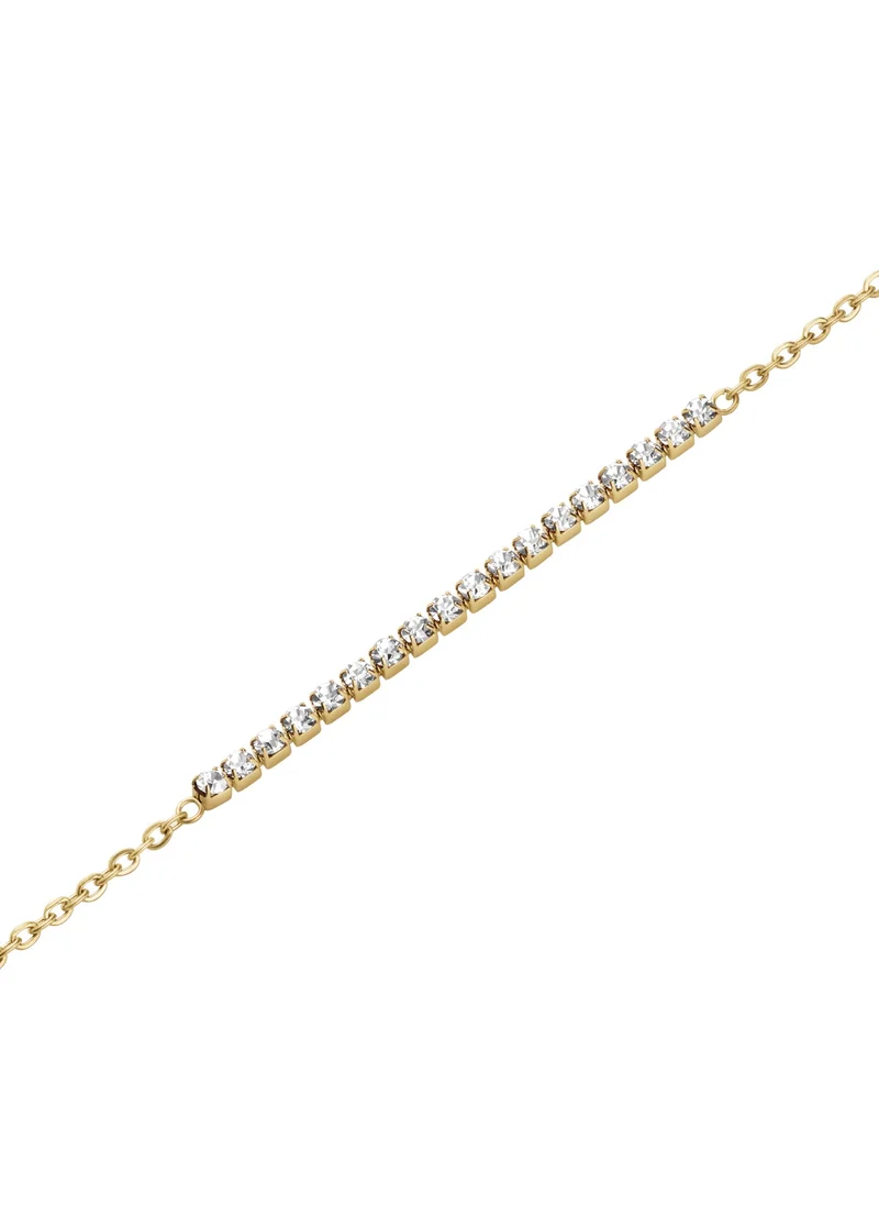 روزفيلد Rosefield Tennis Crystal Clear Bracelet Gold - JBTCG-J904