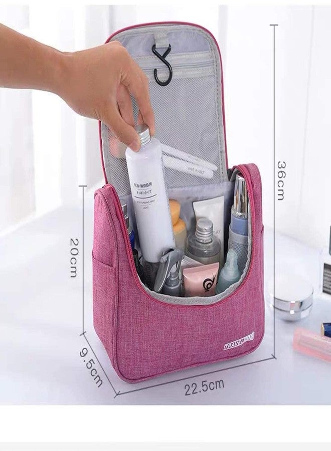 Shivexim® Bathroom Storage Toiletry Bag Compartment Boxes Hanging Hook Cosmetics Travel Makeup Bag (Pink) - Image 3
