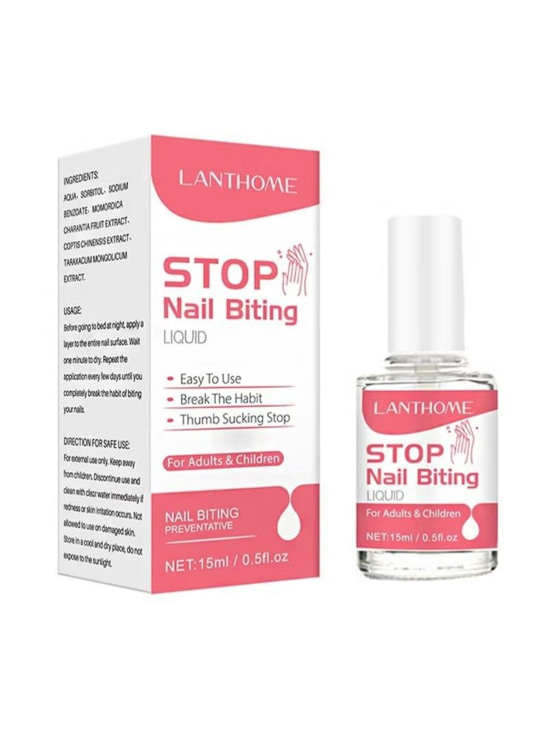 Lanthome Nail Biting Treatment for Kids, Natural Thumb Sucking Pain Relief for Kids, Bitters, Plant Extracts (15ml) - Image 1