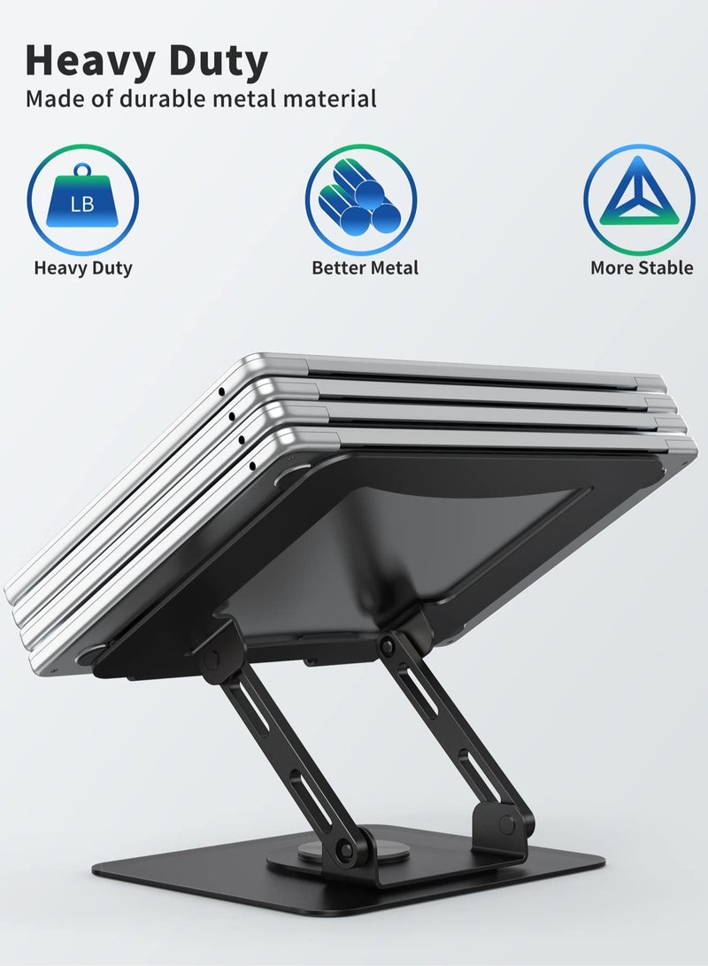 فوميمو حامل كمبيوتر محمول قابل للتعديل، حامل كمبيوتر محمول مريح مع قاعدة دوارة 360 درجة، حامل كمبيوتر محمول متوافق مع جميع أجهزة الكمبيوتر المحمولة مقاس 10-15.6 بوصة - Image 4