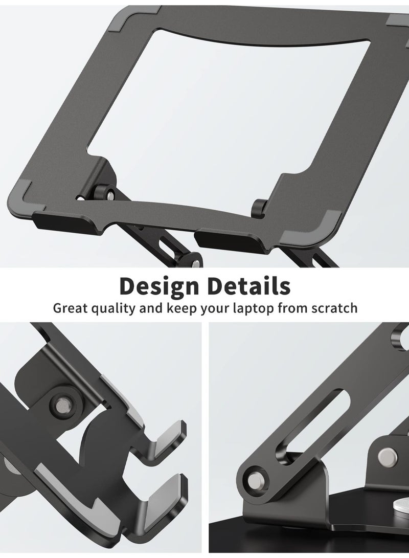 فوميمو حامل كمبيوتر محمول قابل للتعديل، حامل كمبيوتر محمول مريح مع قاعدة دوارة 360 درجة، حامل كمبيوتر محمول متوافق مع جميع أجهزة الكمبيوتر المحمولة مقاس 10-15.6 بوصة - Image 5