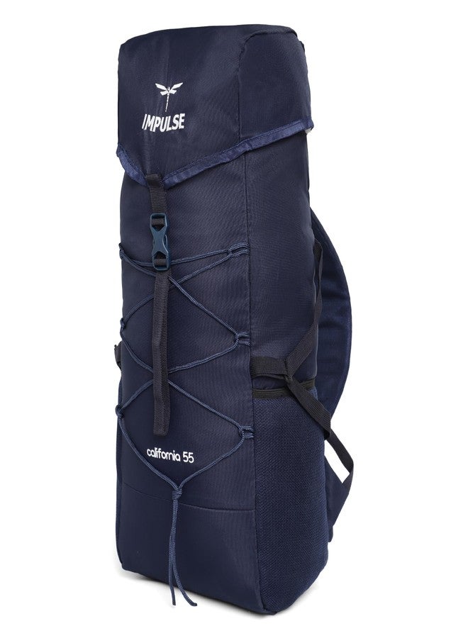 Impulse Rucksack Bags 55 Litres Travel Bag For Men Tourist Bag For Travel 3 Compartment Backpack For Hiking Trekking Bag For Men Camping California 55 With 1 Year Warranty, Blue - Image 2