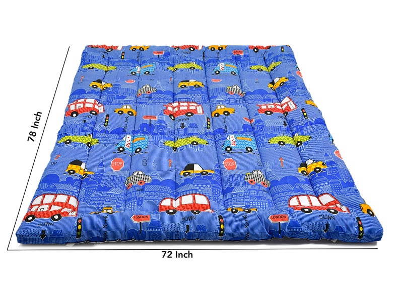 RRC Cotton Super Soft 700 GSM Hollow Fiber Filled Mattress Padding/Topper for Comfortable Sleep, 4 Corner Elastic Band King Size 72X78(Inches) 6X6.5(Feet) Mattress Topper, Blue - Image 4