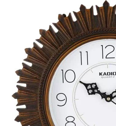 Kadio Analog 32 cm X 32 cm Wall Clock (Brown, with Glass, Standard)... - Image 5