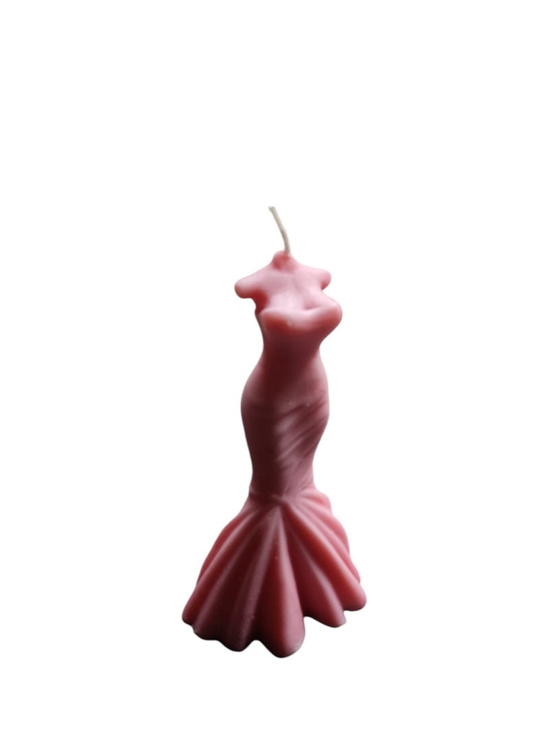 Bridal Dress Shape Candle Block Pink  - Image 2