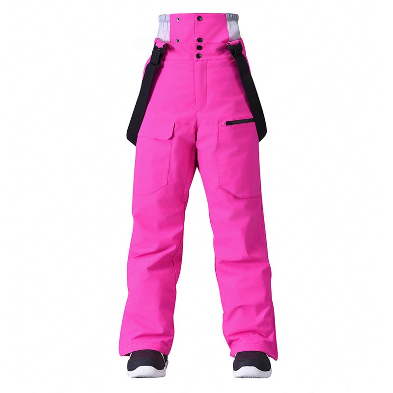 GS SNOWING Women Baggy Ski Pants Men Snow Bibs Snowboard Overall Insulated Windproof Waterproof for Winter Outdoor Sports Rose L - Image 1