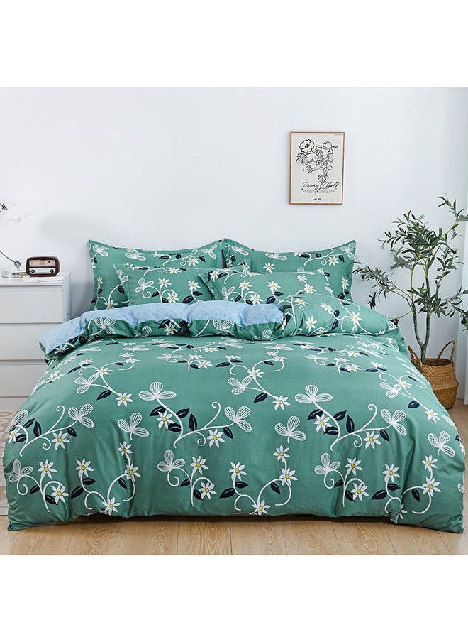 RISHAHOME 6-Piece Double Size Duvet Cover Set|1 Duvet Cover + 1 Flat Sheet + 4 Pillow Cases|Microfibre|GUMBO  - Image 1