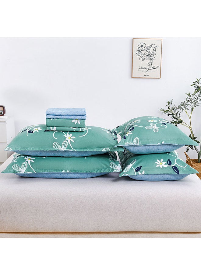 RISHAHOME 6-Piece Double Size Duvet Cover Set|1 Duvet Cover + 1 Flat Sheet + 4 Pillow Cases|Microfibre|GUMBO  - Image 4