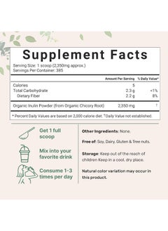 Micro Ingredients Micro Ingredients Organic Chicory Root Inulin Powder, 2 Pounds  - Image 2