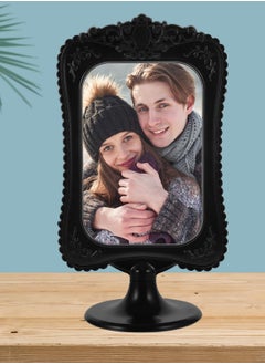 Excefore Standing Desktop Photo Frame, Photo Display Frame, Room Decor Double Two Sided Photo Frame, for Tabletop Display, Decorative Floral Design Home Décor, Photo Gallery, Art, More (Black)  - Image 3