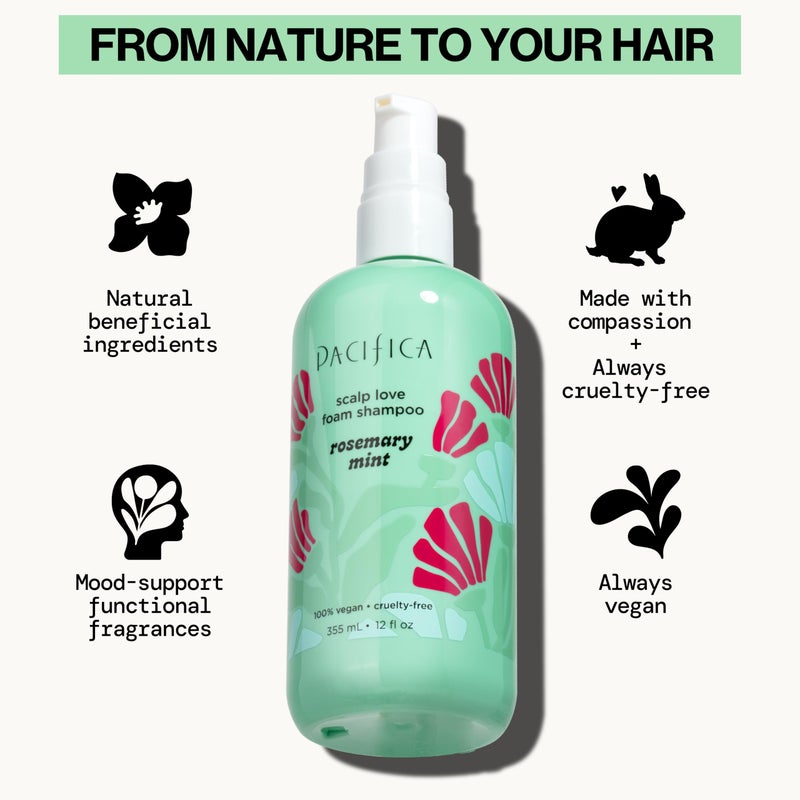 Pacifica Rosemary Mint Scalp Detox Shampoo â€“ Clarifying Shampoo for Dry Flaky Scalp, Removes Buildup & Excess Oil, Invigorating Rosemary + Mint Clean Beauty Vegan Dermatologist Tested - Image 3