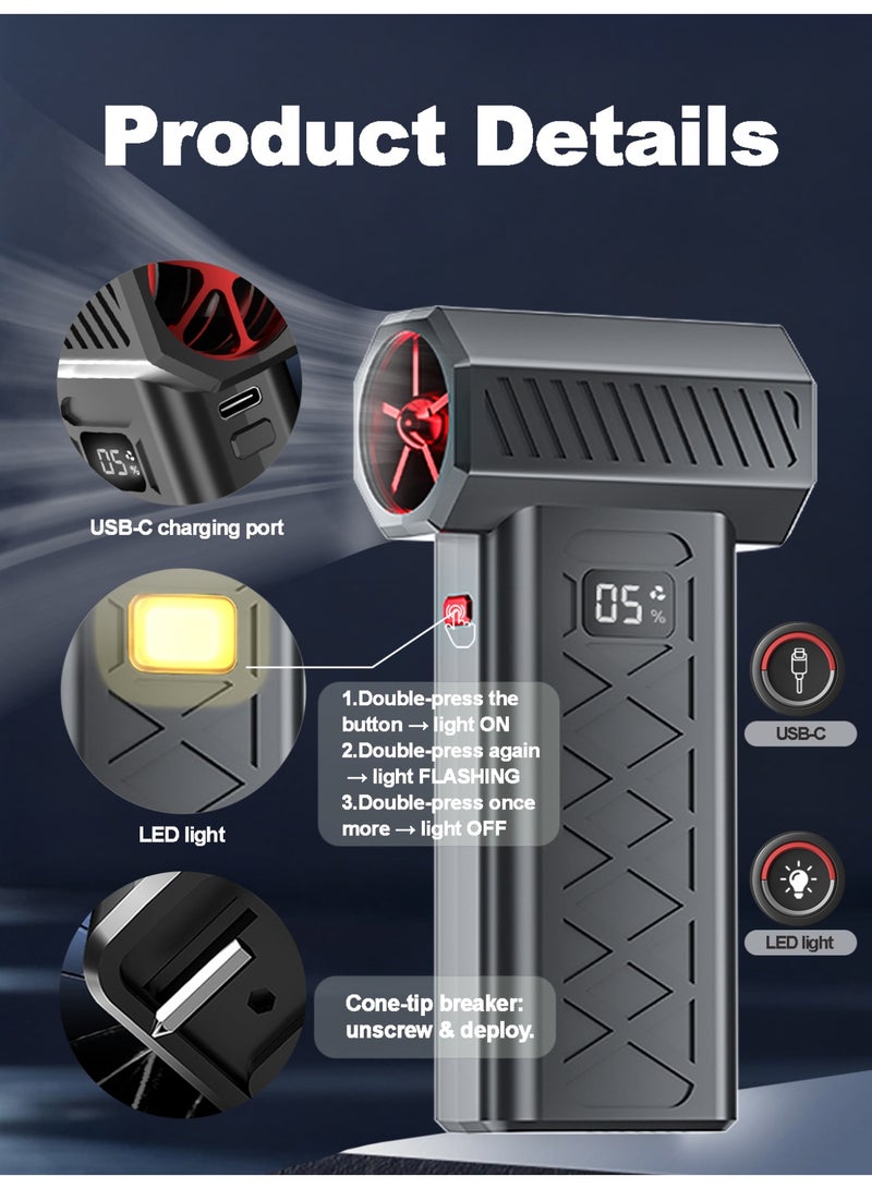 Air Duster, Turbo Jet Fan for Sand and Dust Removal, 130000RPM 6-Gear Adjustable - Image 4