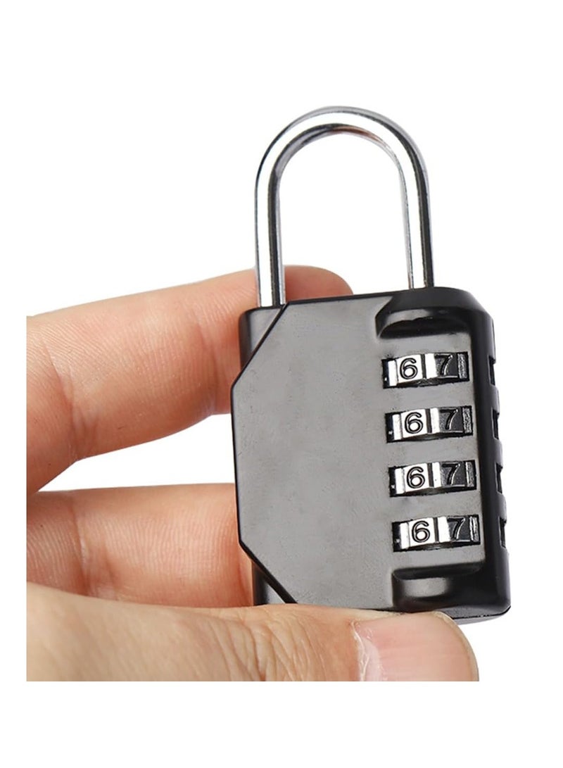 ECVV 2 Pcs Combination Padlocks 4 Digit Code Security Luggage Lock Suitcase Locks Heavy Duty Lock Weather Proof Keyless for Outdoor, Gym, School, Garage, Storage-Black - Image 2