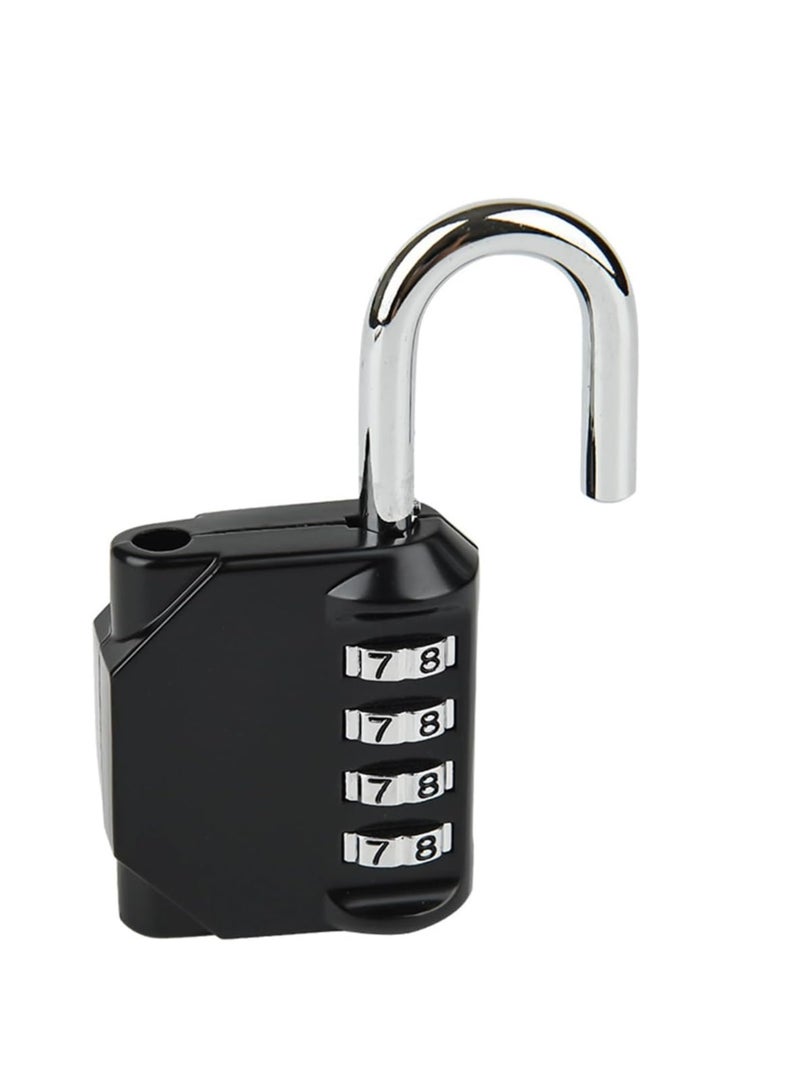 ECVV 2 Pcs Combination Padlocks 4 Digit Code Security Luggage Lock Suitcase Locks Heavy Duty Lock Weather Proof Keyless for Outdoor, Gym, School, Garage, Storage-Black - Image 3