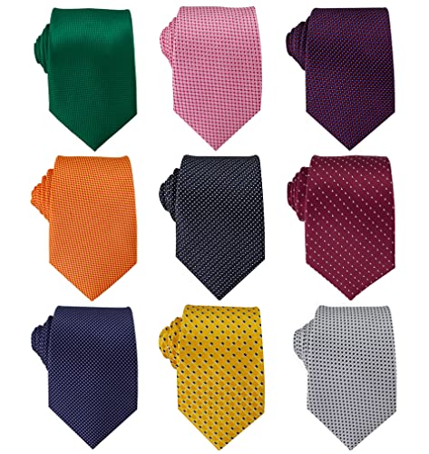 Adulove Men's Necktie Classic Silk Tie Woven Jacquard Neck Ties 9 PCS - Image 3
