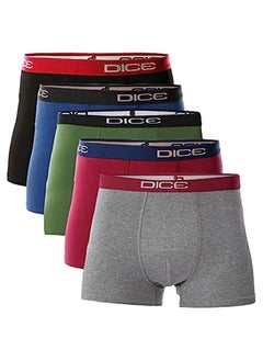 DICE Pack of 5 Comfort Cotton Plain Boxer for Men  - Image 1