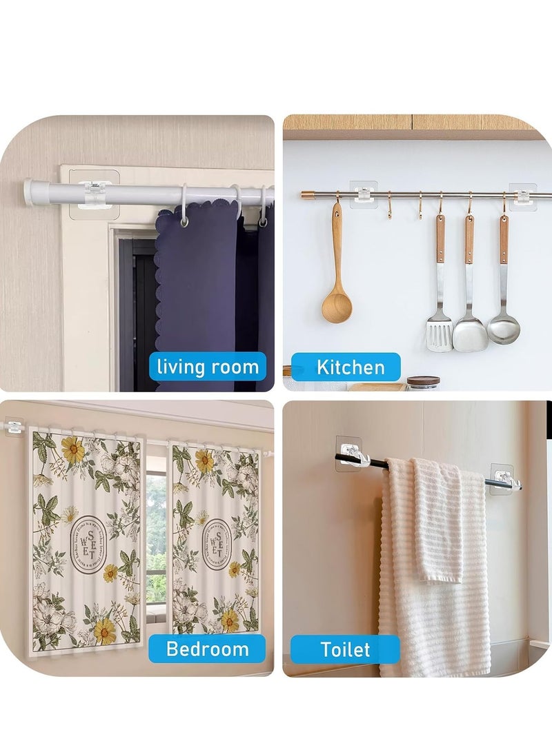 8 Pack No Drill Curtain Rod Brackets No Drill Curtain Rod Holder Self Adhesive Curtain Rod Hooks - Image 5