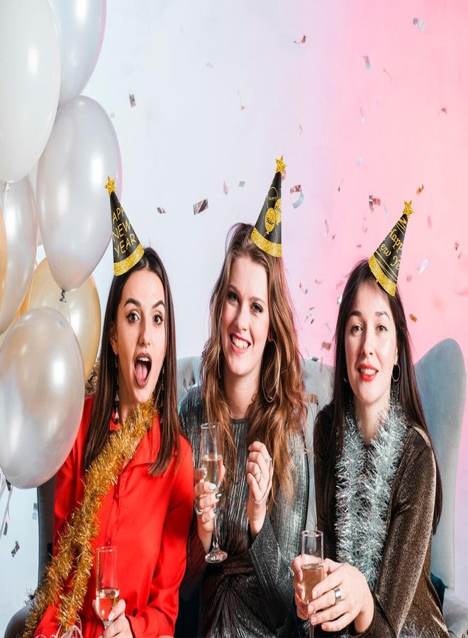 Glodecart 12PCS Black Gold Disposable Paper Cone Hats for Adult New Year's Eve 2025 Party Supplies Celebration Decoration - Image 3
