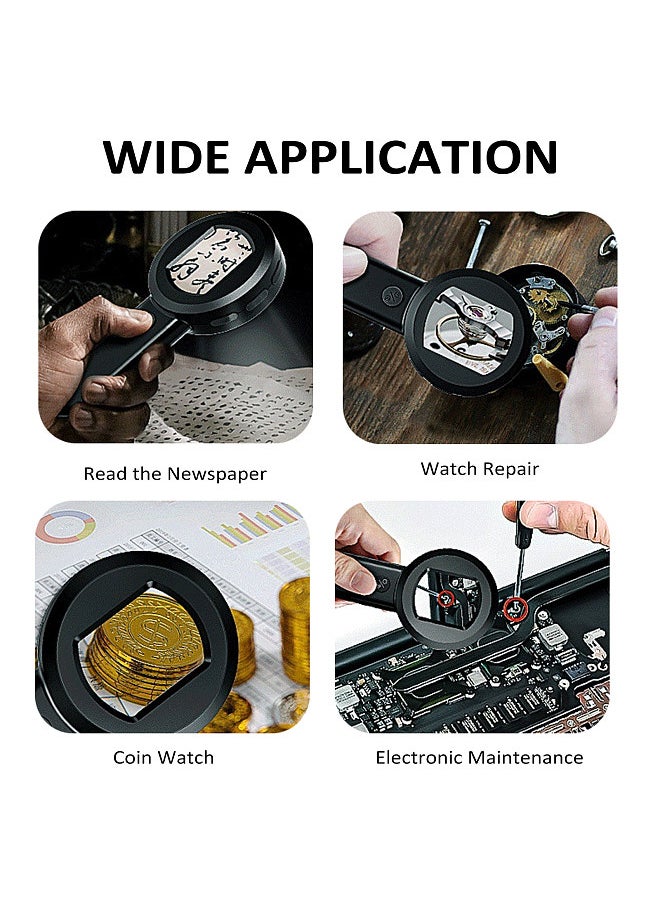 Generic - Digital Magnifier with 2.0inch IPS Screen 100X Magnifying Glass with Light Magnifier for Reading White and Purple Lights Windows Compatible - Image 1