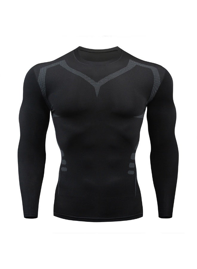 Men's T-shirt Men Running Sport T Shirt Men Compression Fitness Tops Tee Quick DryTight Training Gym Sport Running Shirts Jersey - Image 1