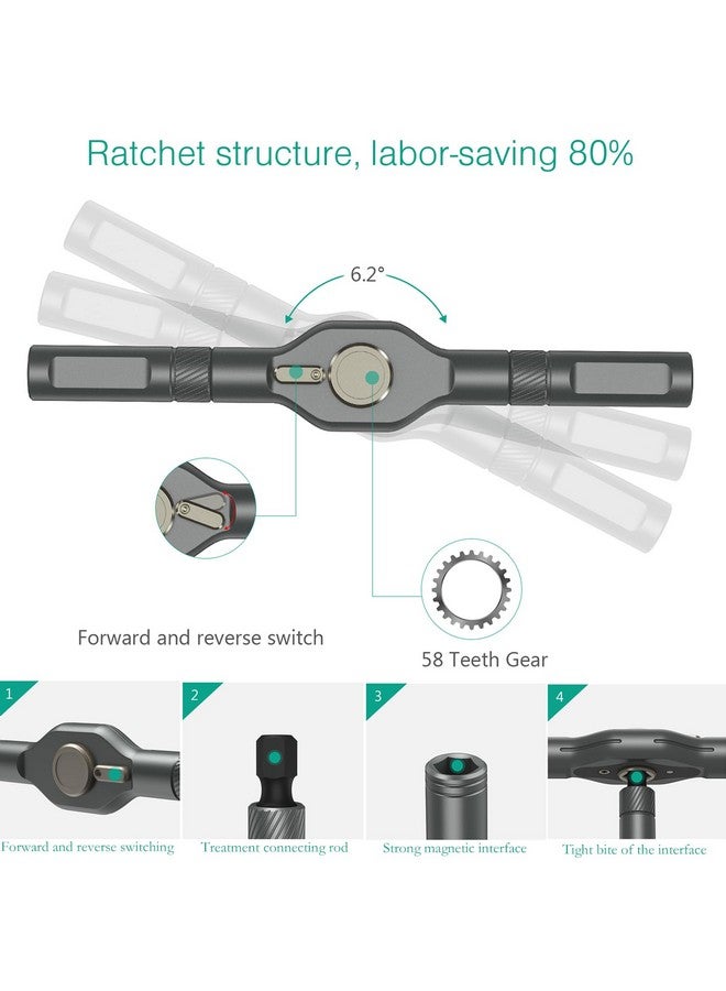 ORIA Ratchet Screwdriver Set, 42 in 1 Magnetic Repair Tool Kit with Rotatable Ratchet Handle, Screwdriver Set with 40 PCS Magnetic Precision Bits, Storage Case for Home Appliances - Image 3
