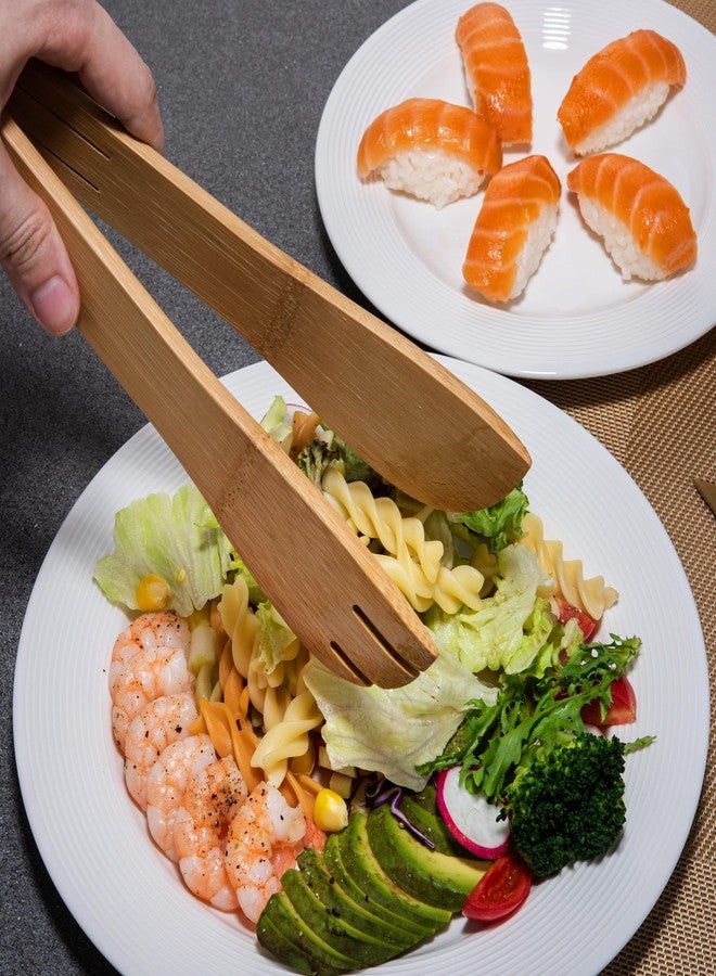 laboos Versatile Bamboo Salad Tongs | Wooden Cooking Tongs, Enhanced Grip, Perfect for Kitchen Use, Camping, and Grills | Collapsible for Easy Carry & Storage and Serving Food | Set of 2 - Image 4