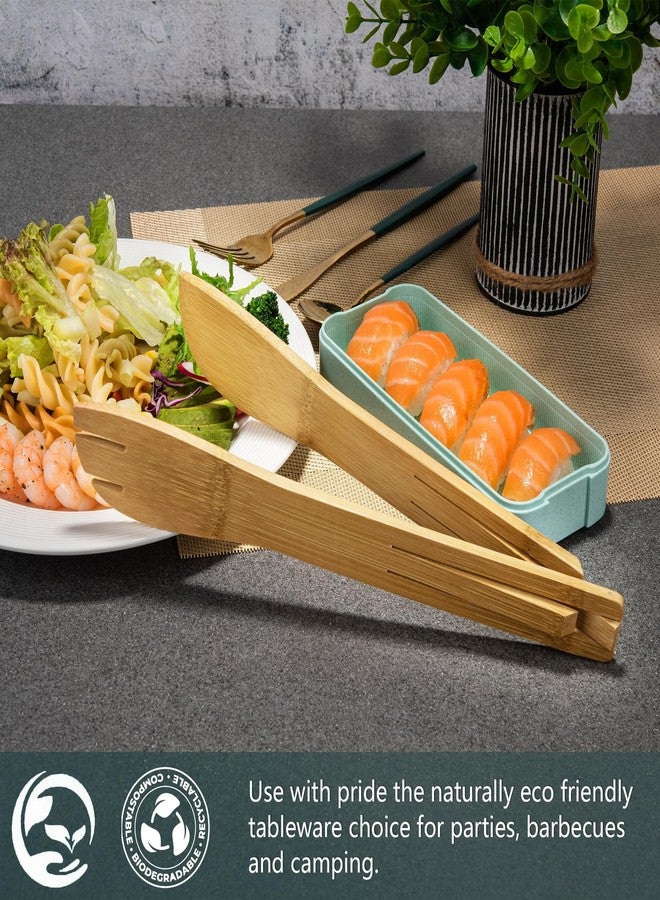 laboos Versatile Bamboo Salad Tongs | Wooden Cooking Tongs, Enhanced Grip, Perfect for Kitchen Use, Camping, and Grills | Collapsible for Easy Carry & Storage and Serving Food | Set of 2 - Image 5
