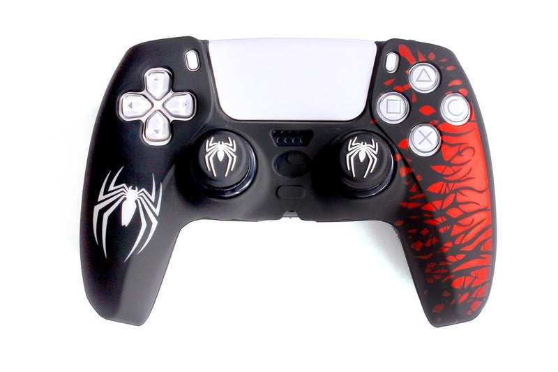 New World Game Controller Silicone Cover for PS5 Game Controller 30th Anniversary Customized Protective Cover for Controller, with 2 Thumb Grip Caps (White/red) - Image 1