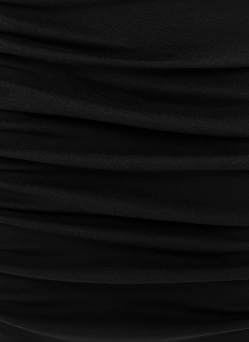 Lichi  Jersey mini dress with asymmetrical gathering at the front for Women | Best Price UAE