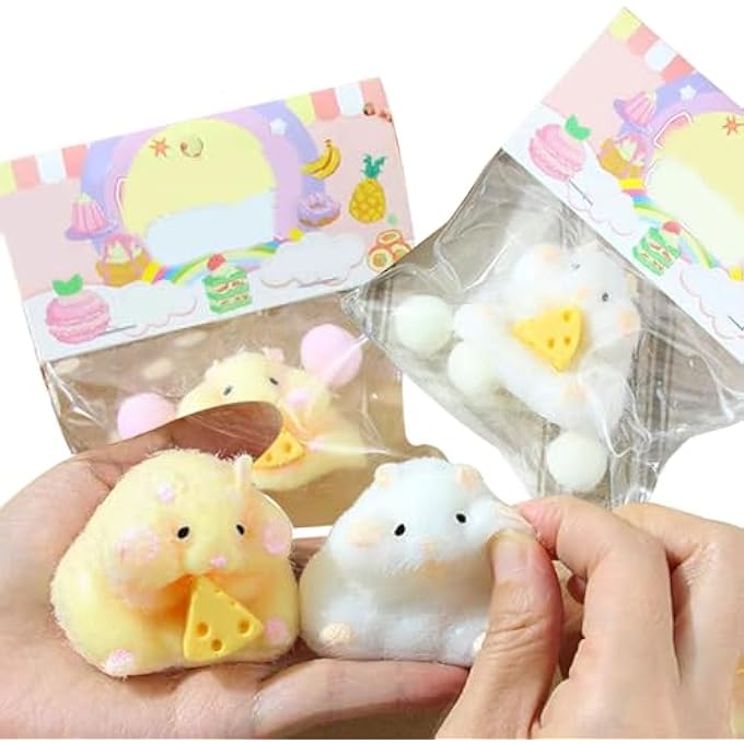 SWIUKPHE 3inch Big Cute Soft Hamster Squishy Toys,2pcs Squishy Hamster Squeeze Toys,for Kids Party Favors,Suitable Adults Kids - Image 4