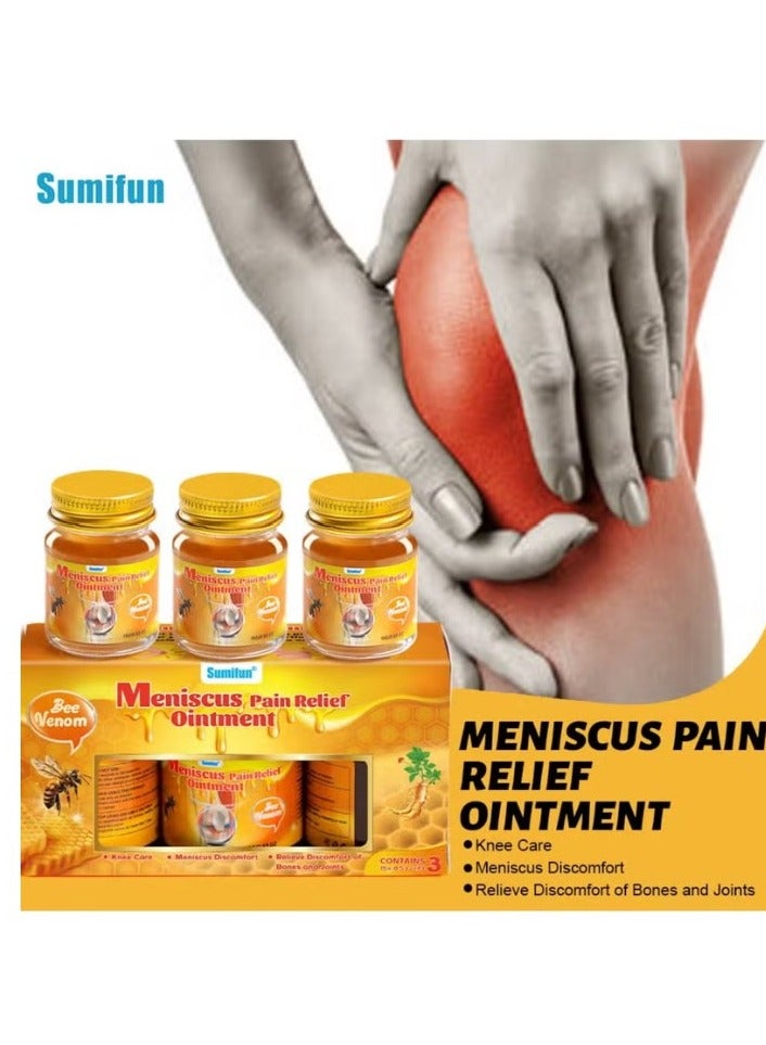 Sumifun مرهم تخفيف آلام الغضروف 3 قطع كريم تخفيف آلام المفاصل عناية بالركبة بلسم سم النحل لعلاج المفاصل جل كريم تخفيف آلام سم النحل 3x15 جرام - Image 2