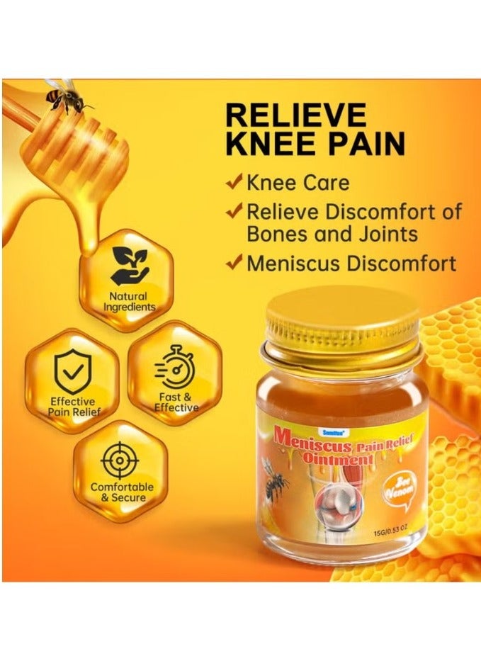 Sumifun مرهم تخفيف آلام الغضروف 3 قطع كريم تخفيف آلام المفاصل عناية بالركبة بلسم سم النحل لعلاج المفاصل جل كريم تخفيف آلام سم النحل 3x15 جرام - Image 5