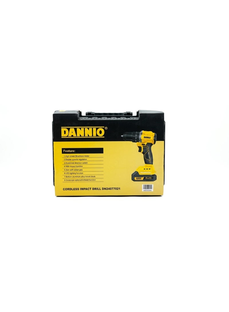 Dannio Heavy Duty 20V Cordless Drill, Two Lithium-Ion Batteries And Fast Charger, 3/8-Inch Drill Kit, 25+ 3-Position Clutch, LED Work Light, Variable Speed Drill, 256 Pounds Of Torque, - Image 3