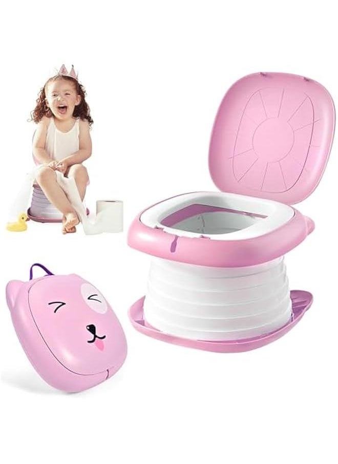Gonice Portable Potty for Toddler,  Travel Potty Foldable Training Toilet for Car Camping Indoor Outdoor Bathroom, Kids Training Toilet for Boys Girls Baby Toddler  - Image 1