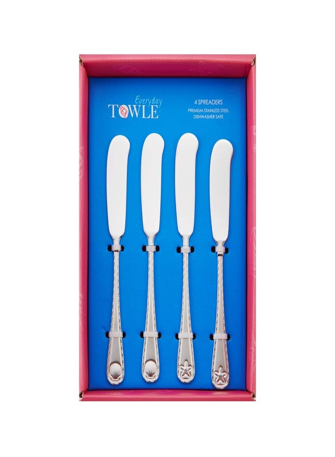 Towle Living Antigua Frost Spreaders, Set Of 4, Stainless Steel - Image 3