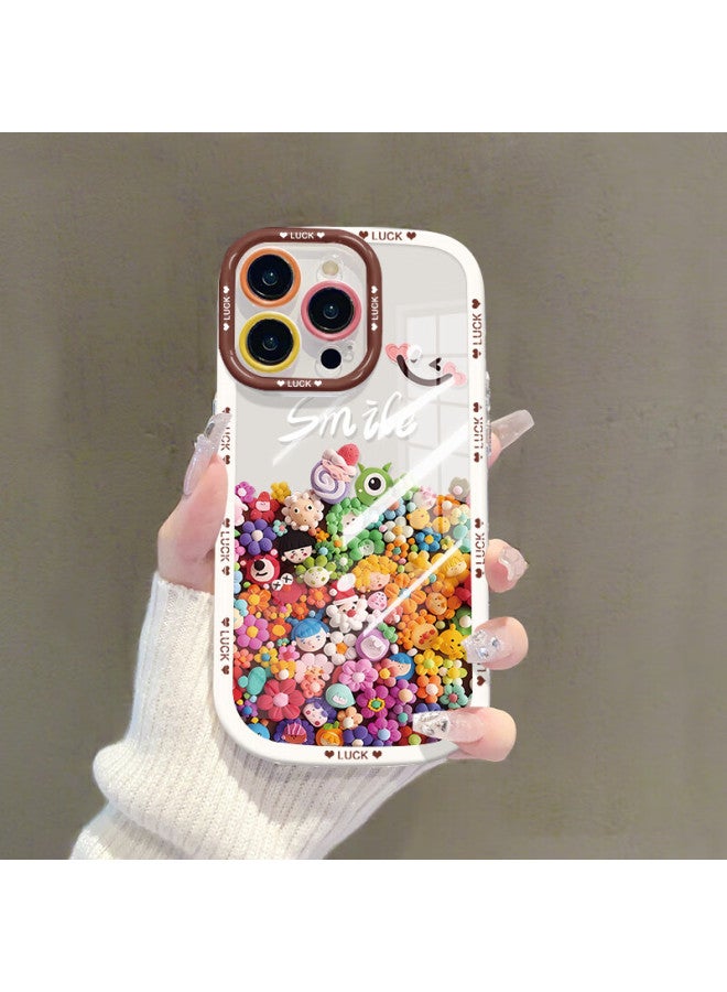 Inkaida Yingkaida Iphone 16 Pro Case, Full Camera Protection, Shockproof, Skin-friendly, For Men And Women, Protective Cover With Puff Case, Colorful Figurines + Lanyard - Image 4
