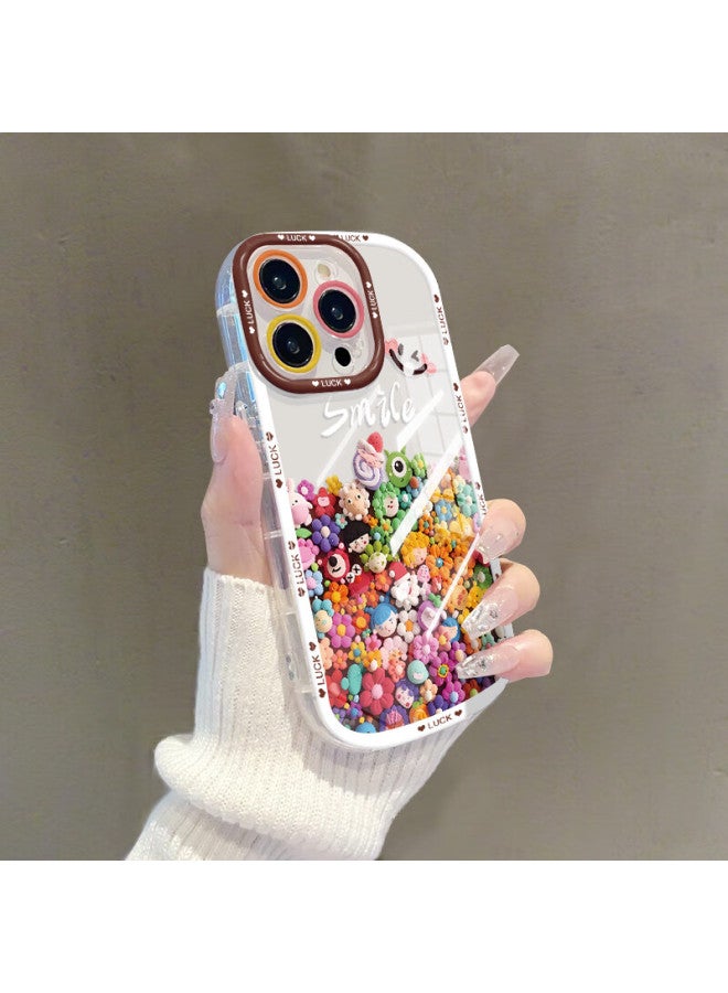 Inkaida Yingkaida Iphone 16 Pro Case, Full Camera Protection, Shockproof, Skin-friendly, For Men And Women, Protective Cover With Puff Case, Colorful Figurines + Lanyard - Image 2
