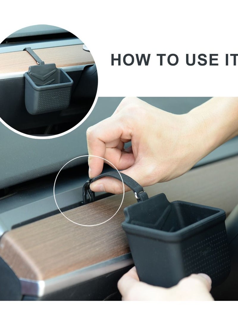 SYOSI Car Vent Organizer Bag for Tesla Model 3 and Model Y, Multifunctional Silicone Storage Bag, Phone Bag, Sunglass Holder (Black) - Image 3