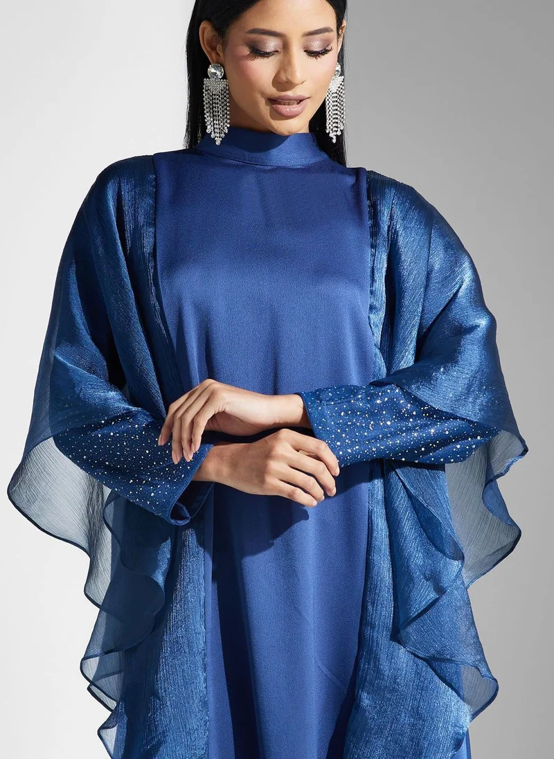 Meem by Mariyah Flared Mesh Abaya