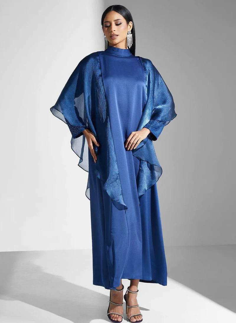 Meem by Mariyah Flared Mesh Abaya