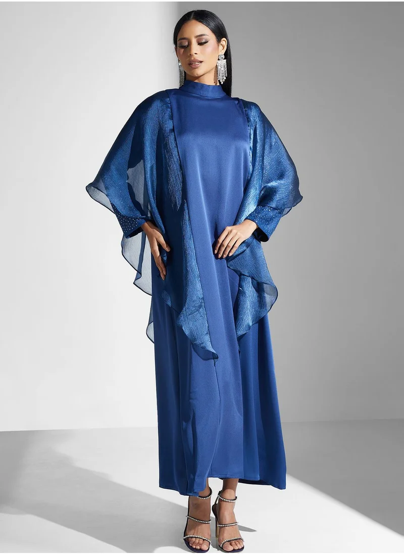 Meem by Mariyah Flared Mesh Abaya