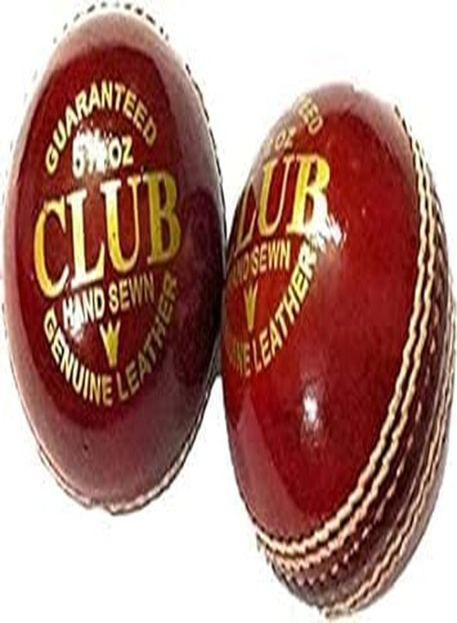 LABH TRADERS Power Hand Stitched 2 Piece Cricket Leather Balls for T20, One Day and Test Match (Red) (Pack of 2) - Image 1