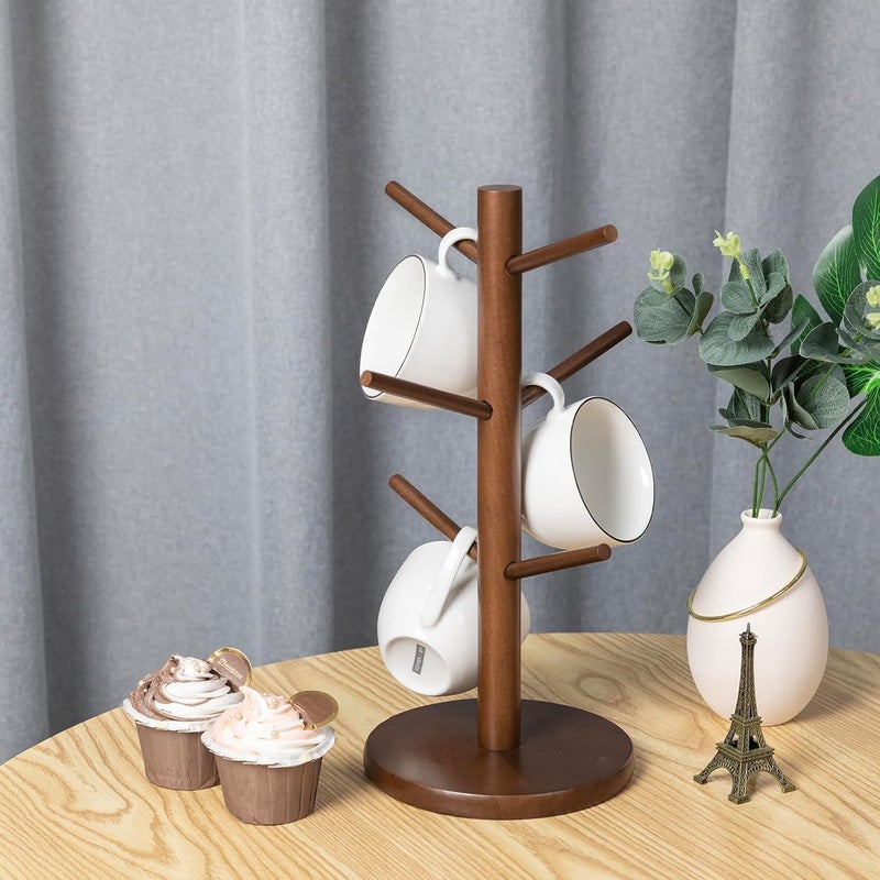 MYLIFEUNIT Mug Holder Tree, Coffee Cup Holder with 6 Hooks (Brown) - Image 4