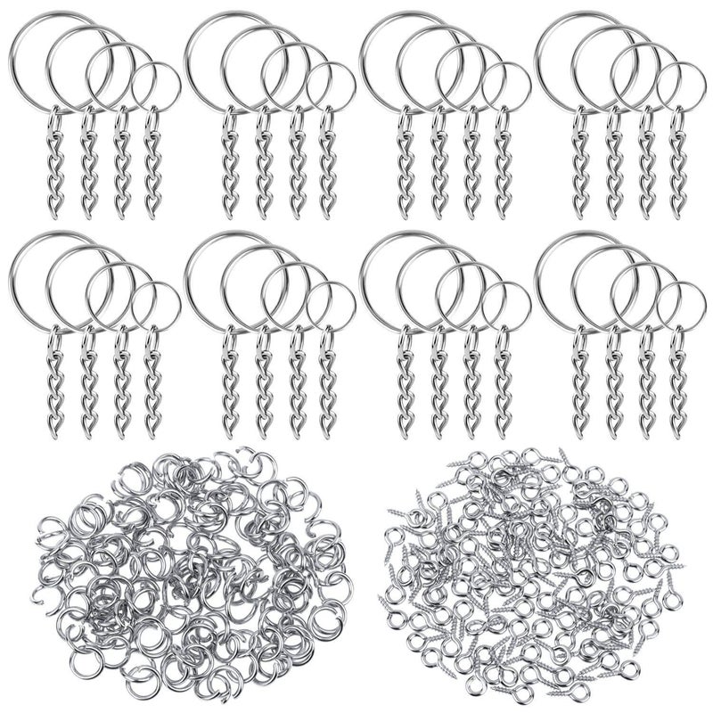 shynek Key Chain Rings Shynek 360Pcs Key Rings Bulk with Jump Rings and Screw Eye Pins 