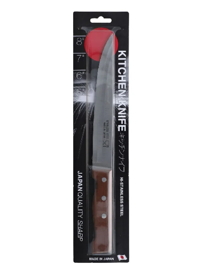 HONEYBEE Stainless Steel Carving Knife with Triple-Riveted Handle Brown 8 Inch 4098-MC-8