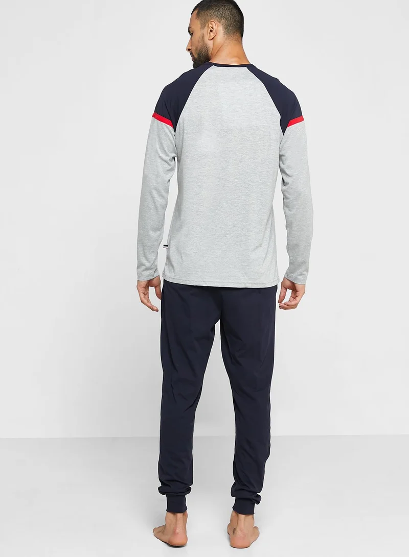 U.S. Polo Assn. Colour Block Sweatshirt And Sweatpants Set