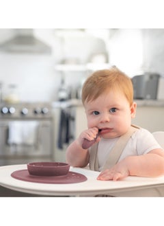 ezpz Tiny Bowl - 100% Silicone Suction Bowl - Baby Plate - Kids Plate - Baby Led Weaning - Fits On All Highchair Trays - 4 Months+ - Indigo  - Image 3