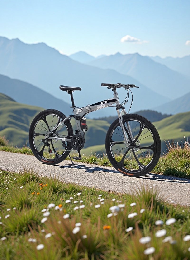 إي تي جي 26 بوصة 21 سرعة دراجة جبلية قابلة للطي ، 6 عجلات شفرة - Image 2