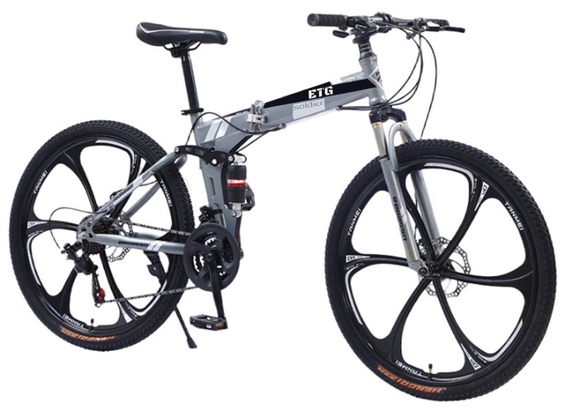 إي تي جي 26 بوصة 21 سرعة دراجة جبلية قابلة للطي ، 6 عجلات شفرة - Image 1